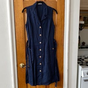 Mango 100% linen shirt dress